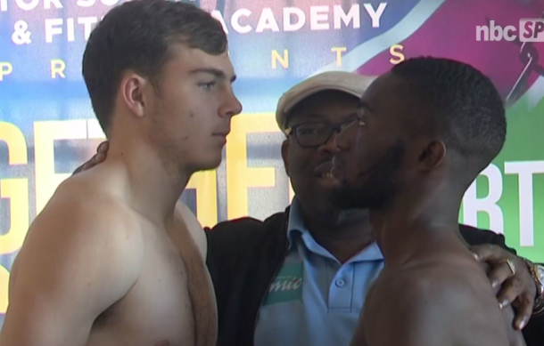 Boxers get thumbs up during weigh-ins ahead of the Boxing Bonanza