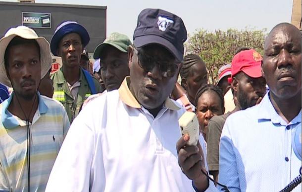 Dismissed OK Foods employees at Rundu protest