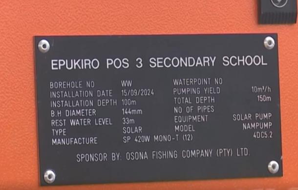 Water shortage at Epukiro Post 3 Secondary School addressed