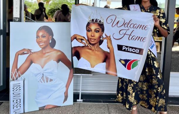 Miss Namibia returns home