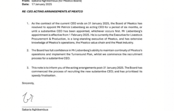 Meatco Board defies Cabinet Directive, terminates CEO’s contract