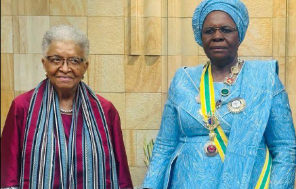 Ellen Johnson Sirleaf meets President Nandi-Ndaitwah at State House
