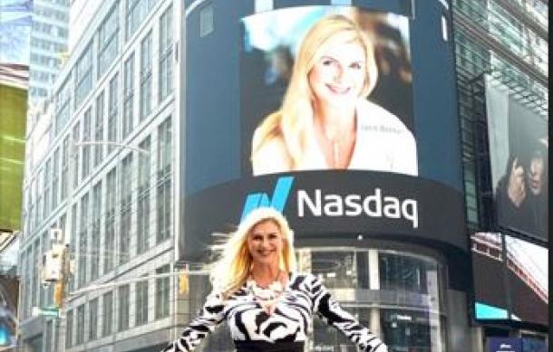 Michelle McLean featured again on Nasdaq Billboard in Times Square